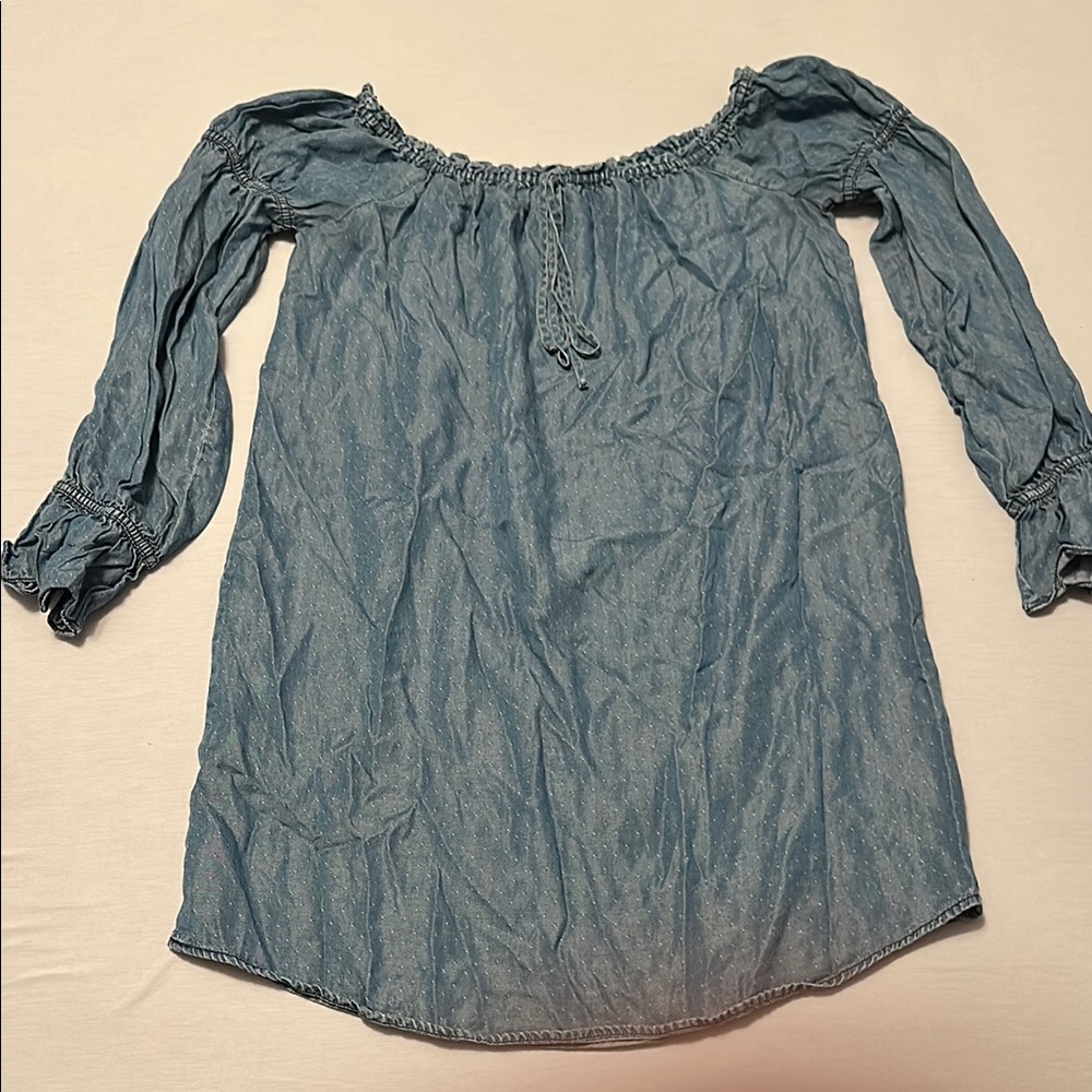 Blue Off-Shoulder Dress